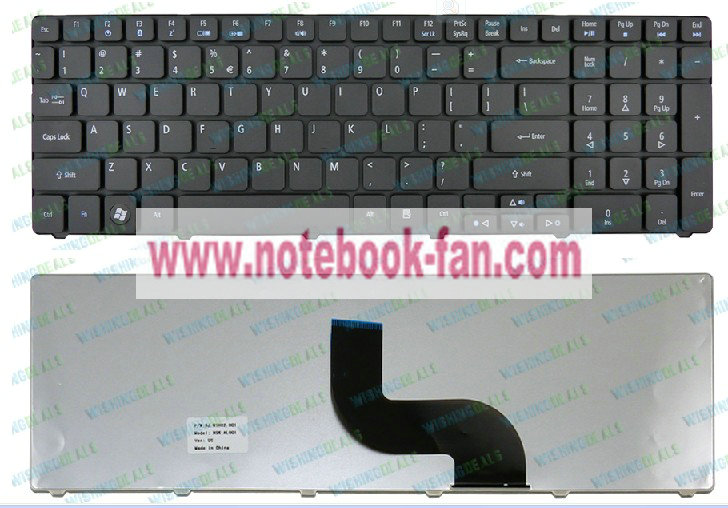 New Acer MP-09B23U4-6983 PK130C93A00 KEYBOARD US BLACK - Click Image to Close
